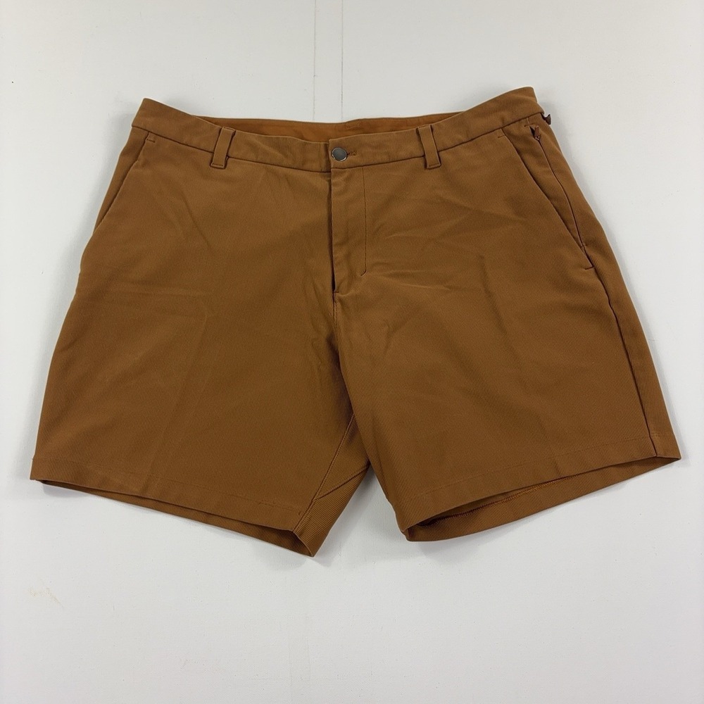 Lululemon Commission Classic Fit Cord Shorts Men's 36 Brown 7" Inseam LM7AUHS